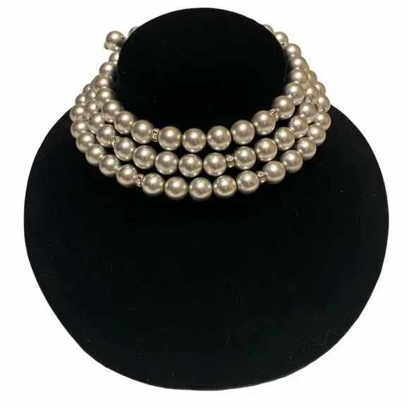 Vintage Silver Ball And Rhinestone Wrap Set - Picture 3 of 12